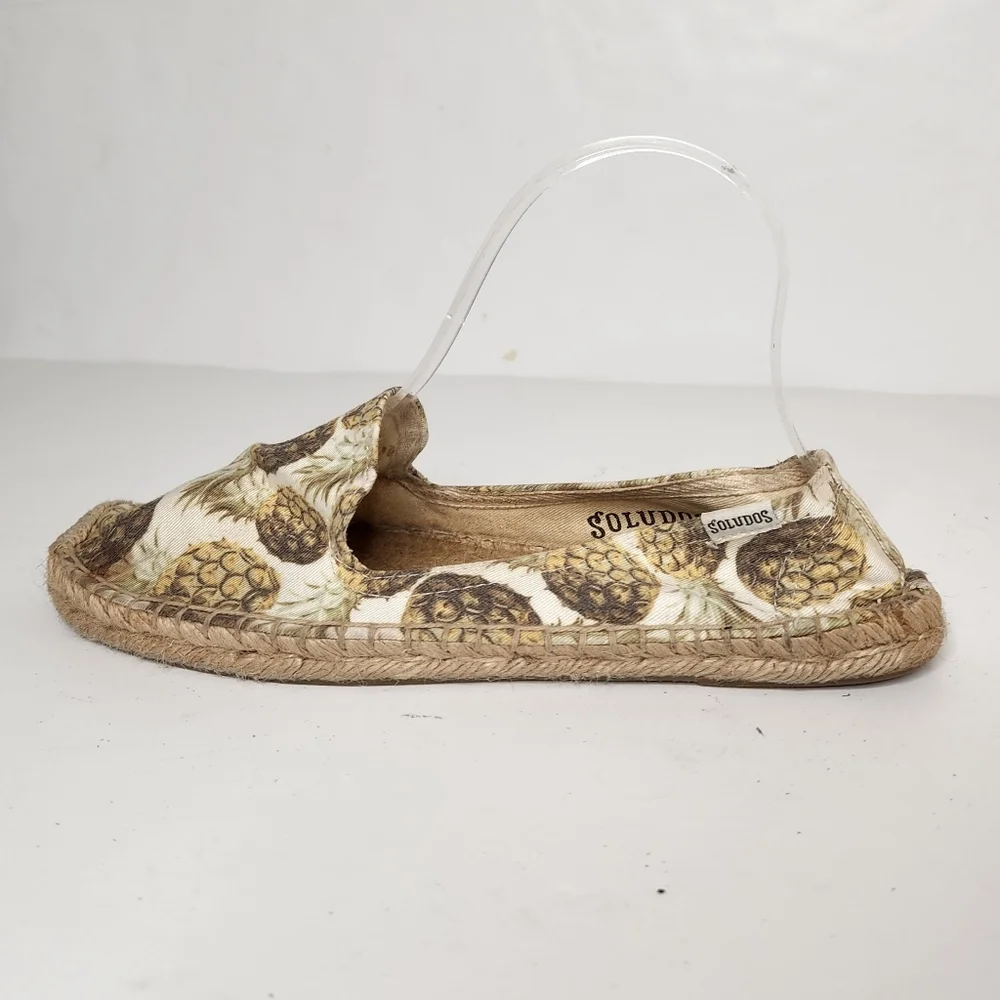 Soludos Pineapple Print Slip On Espadrilles Women's Size 8